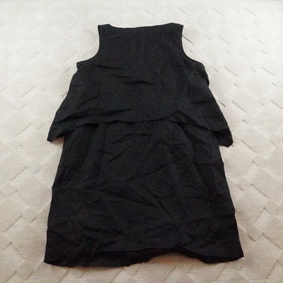 J.jill Pure Jill Layered Midi Dress Womens Petite Medium Black - Picture 9 of 10